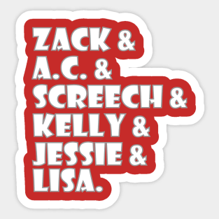 The Characters of Saved by the Bell Sticker